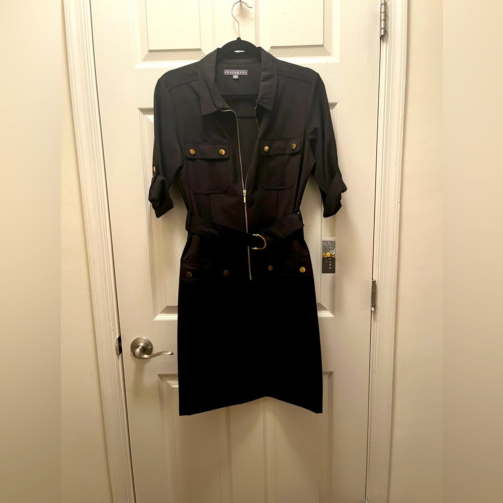 (NEW) Sharagano dress size size 8 navy blue